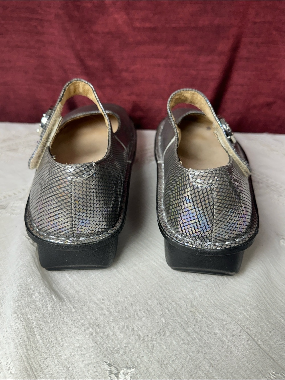 Alegria Paloma Mary Jane EU 39 / US 9 Silver Holo Snake ✨ - Picture 8 of 11